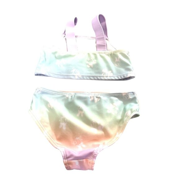 Disney Junior Minnie Toddler Girls Swim Suit 2 PC Rainbow Multicolored Minnie Pr - Picture 2 of 6